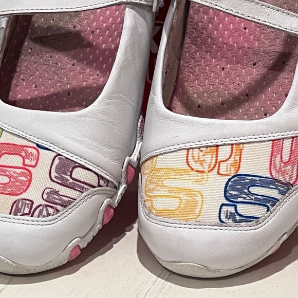 Skechers White Flats with Velcro Strap - Picture 5 of 8
